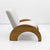 Set of Lounge Chair and Ottoman in Curved Wood and Ivory Bouclé, 1960 For Sale - Image 4 of 10