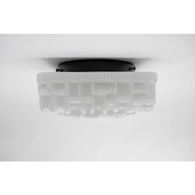 Milk Glass Ring Flush Mount Lamp, Germany, 1960s For Sale - Image 13 of 14
