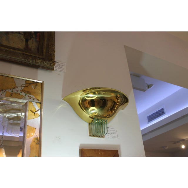 Vintage Art Deco Revival Karl Springer Style Sconces - a pair - from a Palm Beach estate The outer brass part serves as a...