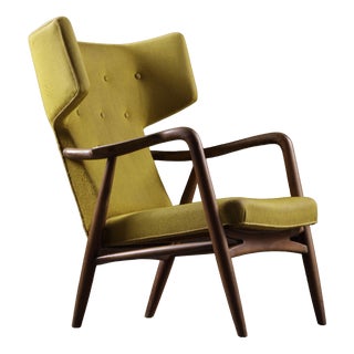 Wingback Armchair by Eva Koppel for Slagelse Møbelværk, Denmark, 1947 For Sale
