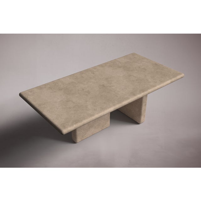 Postmodern Forma Rectangular Crosscut Travertine Dining Table 60" For Sale - Image 3 of 5