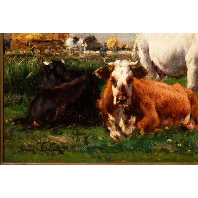Early 20th Century French Barbizon Antique Pastoral Landscape Painting by Marie Dieterle For Sale - Image 5 of 18