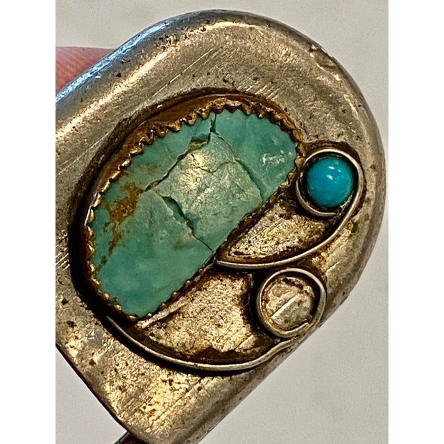 Navajo Old Pawn Safety Pin Key-Tag in Sterling Silver For Sale - Image 4 of 6