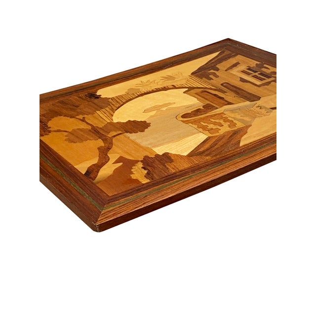 Mid-Century Marquetry Inlay Panel Art, Hand-Made in Italy For Sale In Phoenix - Image 6 of 8