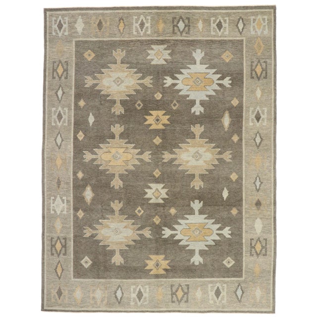 Earth-Tone Turkish Oushak Rug - 09'03 X 12'01 For Sale - Image 9 of 9
