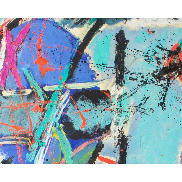 Contemporary 1998 Abstract Oil on Paper Painting by Jerry Adams For Sale - Image 3 of 9