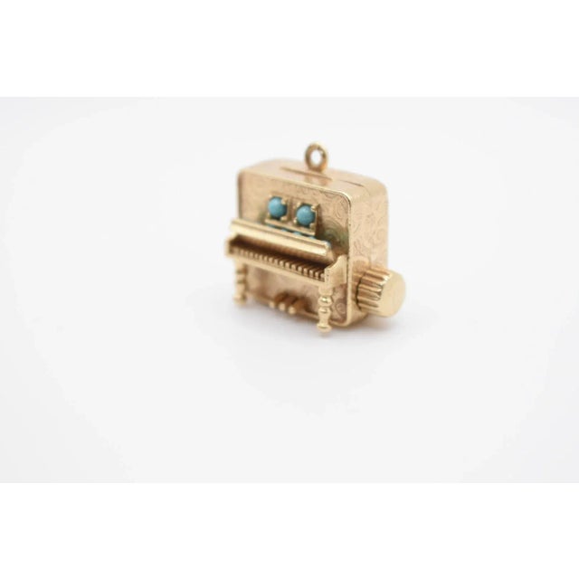 Illustration Late 20th Century Colibri Gold and Turquoise "Musical" Piano Charm For Sale - Image 3 of 9
