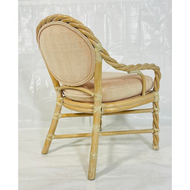 Cream Vintage McGuire Rattan Lounge Armchair, San Francisco, California For Sale - Image 8 of 18
