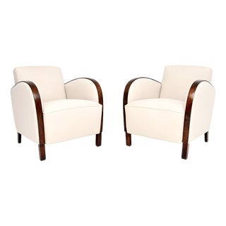 Swedish Art Deco Lounge Chairs in Satin Birch, 1930, Set of 2 For Sale