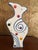 1990s Ceramic Art Vase With Swirl and Dot Pattern and Blue Sides For Sale - Image 4 of 10
