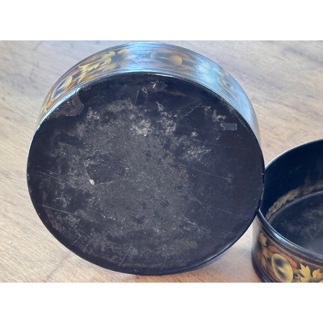 Pair of 19th Century Black Papier-Mâché Wine Coasters For Sale - Image 6 of 8