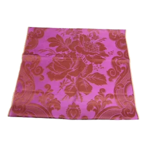 Antique Scarlet Red Silk Velvet Panel