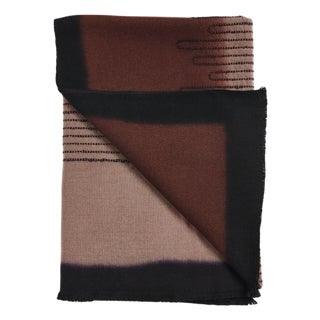 Handwoven Mink Brown Myrtle Drift Merino Throw For Sale