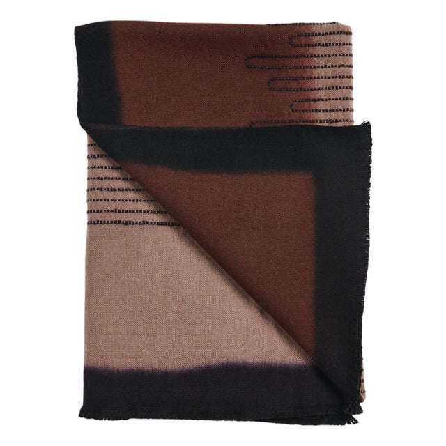 Handwoven Mink Brown Myrtle Drift Merino Throw For Sale