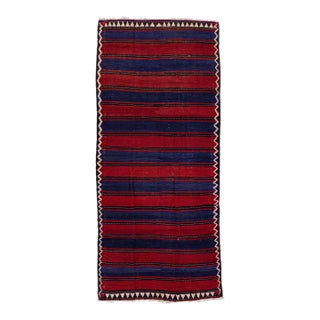 Mid-20th Century Turkish Kilim Multicolor Handmade Stripes Wool Rug For Sale