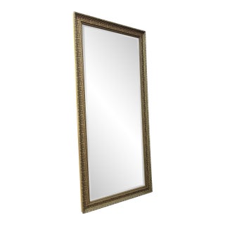Antique French Carved & Gilded Frame Full Length Floor/Wall Beveled Mirror For Sale