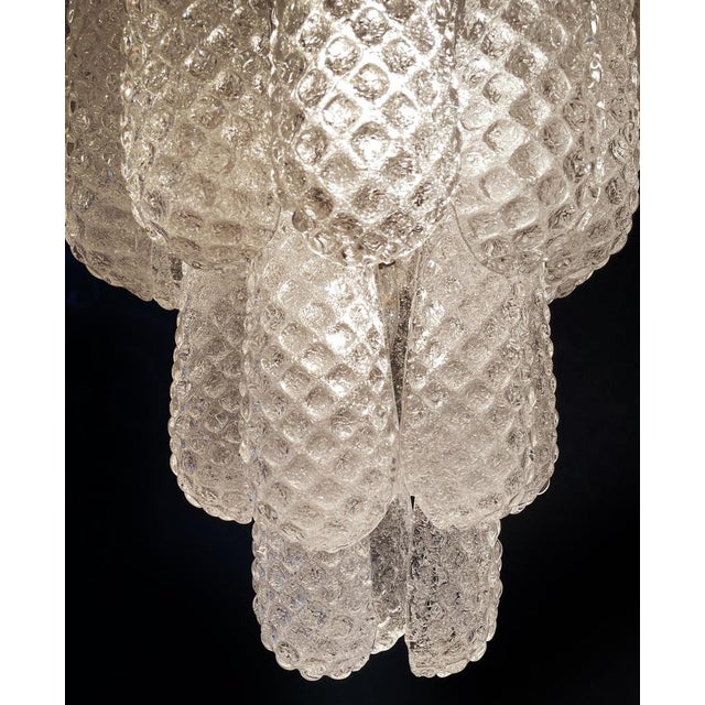 White Italian Murano Glass Petals Chandelier, 1970s For Sale - Image 8 of 18