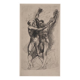 After Auguste Rodin, Nude, Dante, The Terror, Engraving For Sale