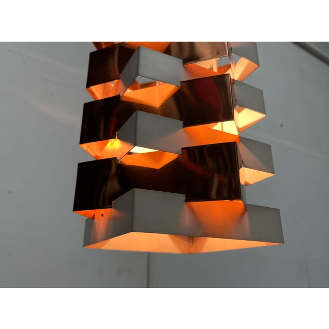 Metal Mid-Century Modern Dutch Star Light Pendant Lamp by J.J.M. Hoogervorst for Anvia, 1960s For Sale - Image 7 of 18