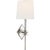 Ian K. Fowler for Visual Comfort Signature Etoile Sconce in Polished Nickel with Linen Shade For Sale