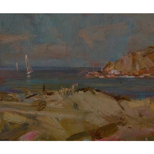 1960s 1960s Mountain Landscape Oil Painting Original Soviet Art Ukrainian Artist Gudzikevich 50-60 For Sale - Image 5 of 6