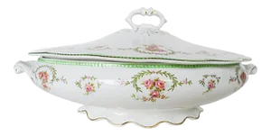 Antique W. H Grindley Rose Decoration Covered Serving Bowl