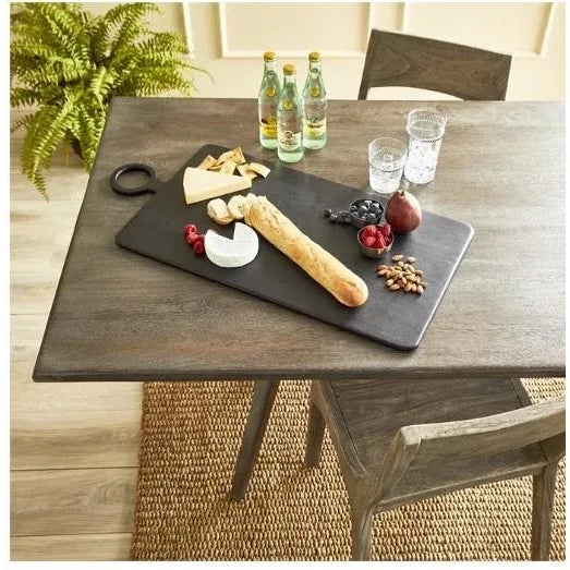 Kenneth Ludwig Chicago Nox Black Mango Wood Serving Board Large For Sale - Image 4 of 5