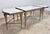 Mid 20th Century French Neoclassical Regency Style Tripartite X-Base Brass & Carrara Marble Tables For Sale - Image 9 of 12
