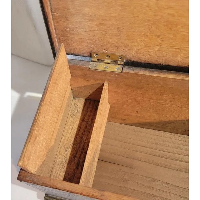 Wood 19Thc Original Blue Painted Child's Blanket Chest For Sale - Image 7 of 10