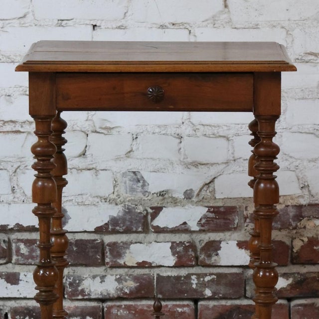 19th Century French Walnut Small Turned Leg Table For Sale In Birmingham - Image 6 of 6