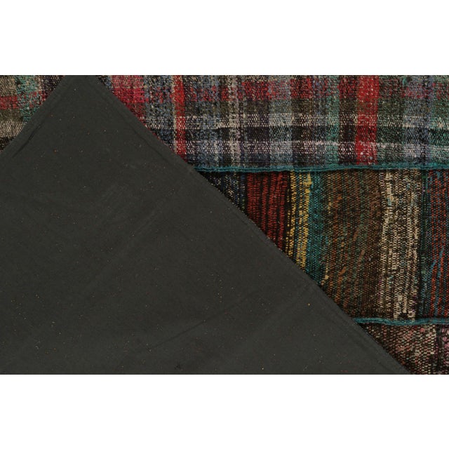Purple Handwoven Modern Patchwork Kilim Rug in Polychromatic Striae by Rug & Kilim For Sale - Image 8 of 8