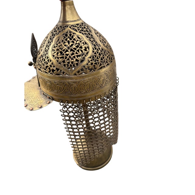 Engraved Brass Warrior Helmet For Sale - Image 11 of 13