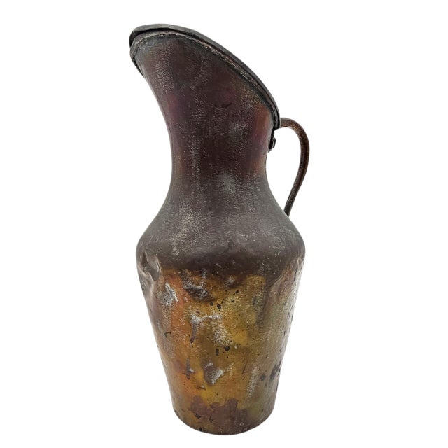 Gold Late 19th Century Late Ottoman Hand-Forged Copper Water Pitcher With Tinned Interior, 15" For Sale - Image 8 of 11