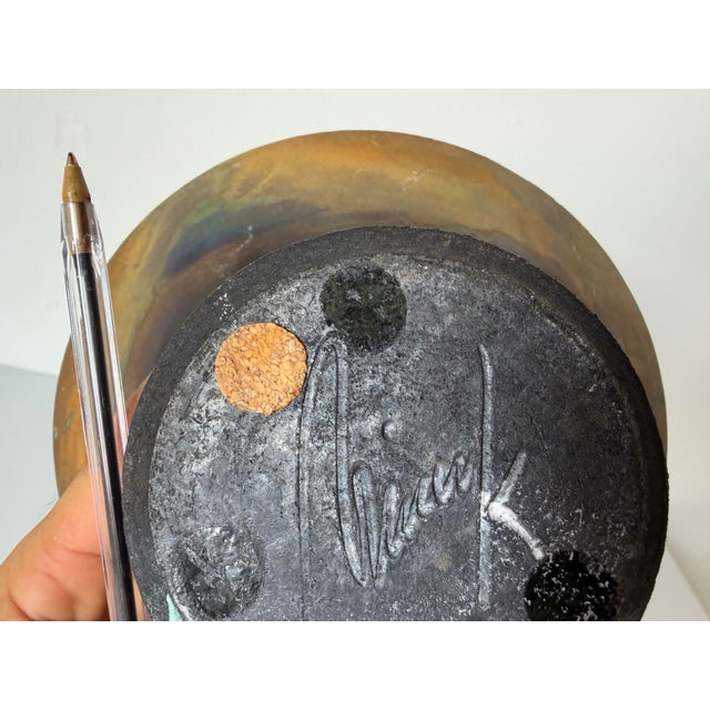 Ceramic Vintage Raku Fired Sculptural Pottery Pedestal Vase For Sale - Image 7 of 11