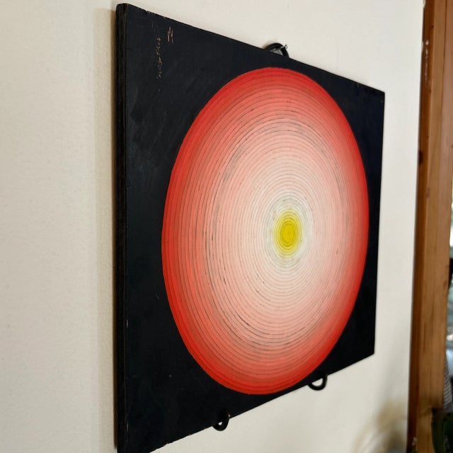 Op Art Op Art Abstract Painting on Board For Sale - Image 3 of 7