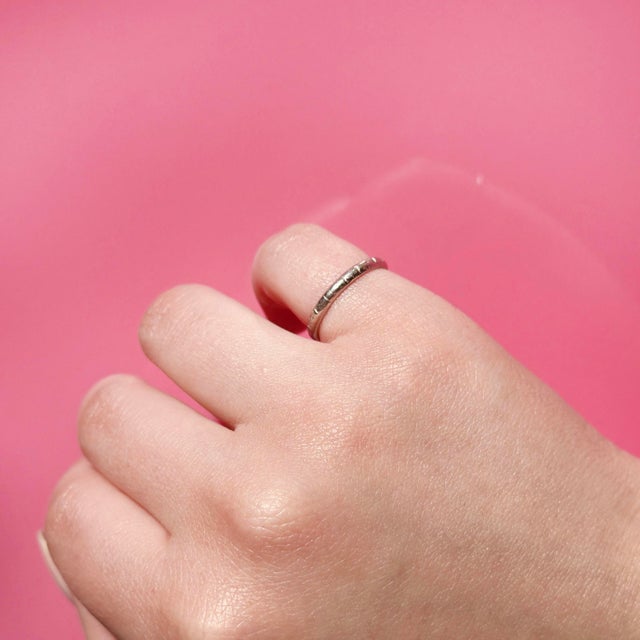 Art Deco Antique Platinum Wedding Band, Stacking Ring, Size 5 For Sale - Image 9 of 10