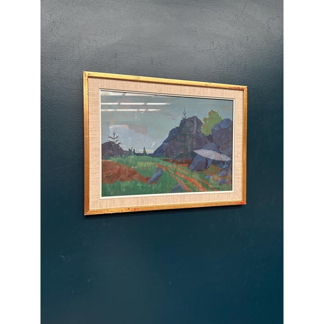 Willy Lindeberg, Landscape, 1950s, Gouache, Framed For Sale - Image 10 of 10