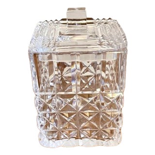 Antique Edwardian Cut Glass Biscuit Jar, 1900s For Sale