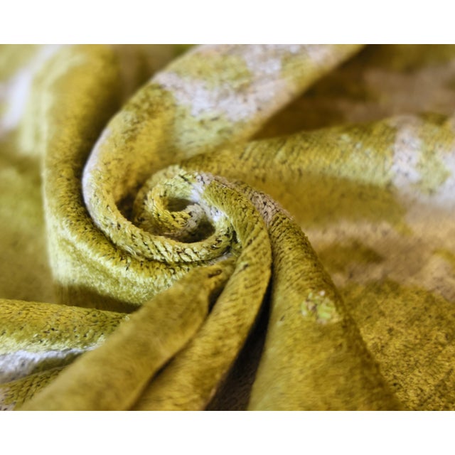 Olive Green Silk Velvet Pillow 20x20 | Handmade Designer Accent Cushion For Sale In San Francisco - Image 6 of 8
