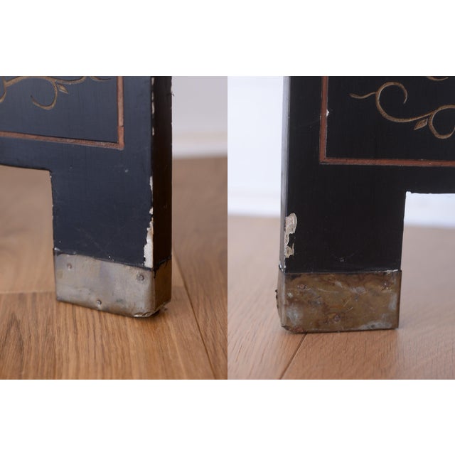 Vintage Asian Gold Leaf Coromandel 4-Panel Folding Screen With Birds in Nature Scenes For Sale - Image 15 of 18