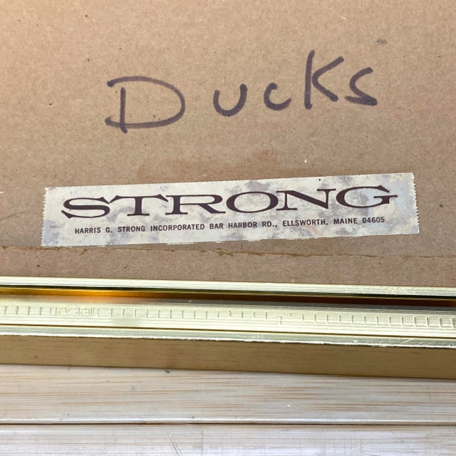 1970s 1970s Original Framed Harris Strong Wall Art "Ducks" For Sale - Image 5 of 8