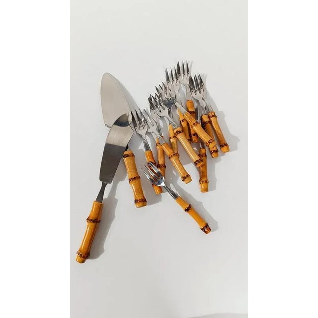 We are pleased to offer for sale a highly decorative vintage dessert flatware set. Made in Italy between the 1960s and...