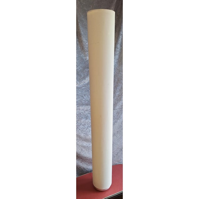 Vintage Floor Lamp with Cylindrical White Fabric Shade, 1930s For Sale - Image 6 of 7