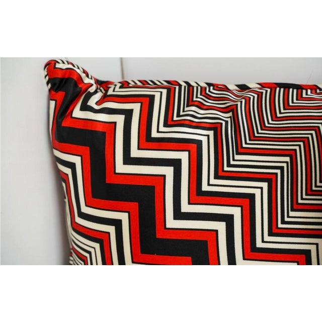 Chevron Silk Pillows- Set of 3 For Sale - Image 4 of 5