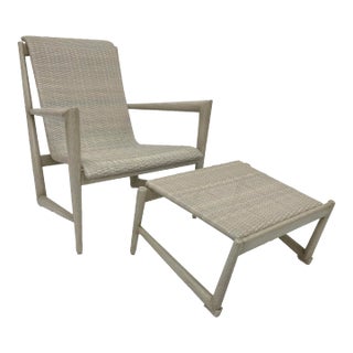 Summer Classics Outdoor Lounge Chair and Ottoman For Sale