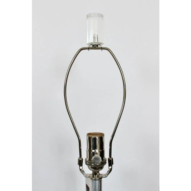 Transparent 1970s Tall Herbert Ritts Astrolite Clear Lucite "Tri Fin" Table Lamp For Sale - Image 8 of 13