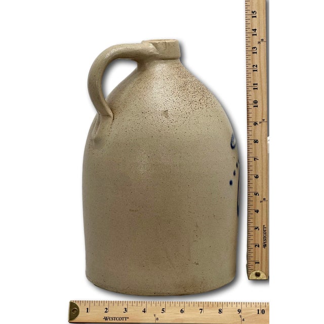 Excellent Antique American 2 Gallon Blue Decorated Stoneware Jug by F B Norton & Co. Worcester Massachusetts 1880s For Sale - Image 18 of 18