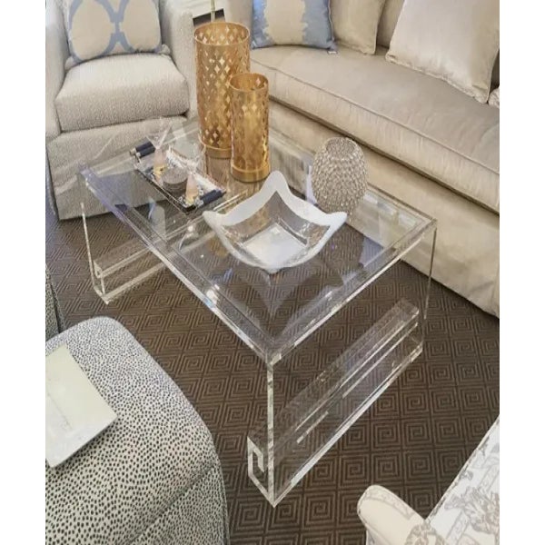 LUCİTE COFFEE TABLE The coffee table made of 20mm acrylic is what happens when the traditional Greek design and effect...