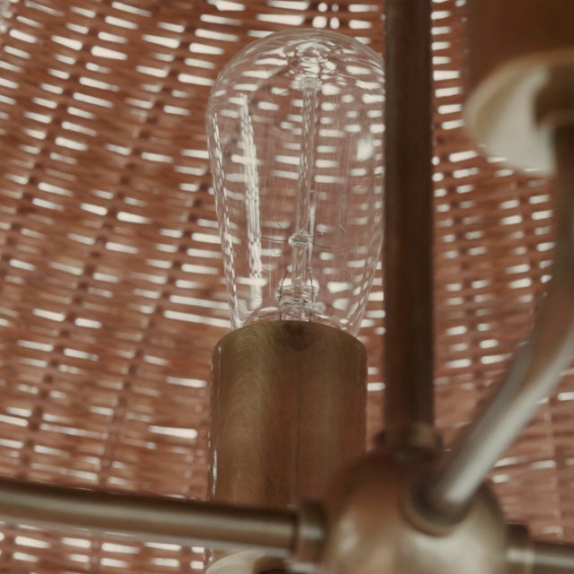 Vintage Inspired Augusta Chandelier in Woven Rattan For Sale - Image 4 of 7