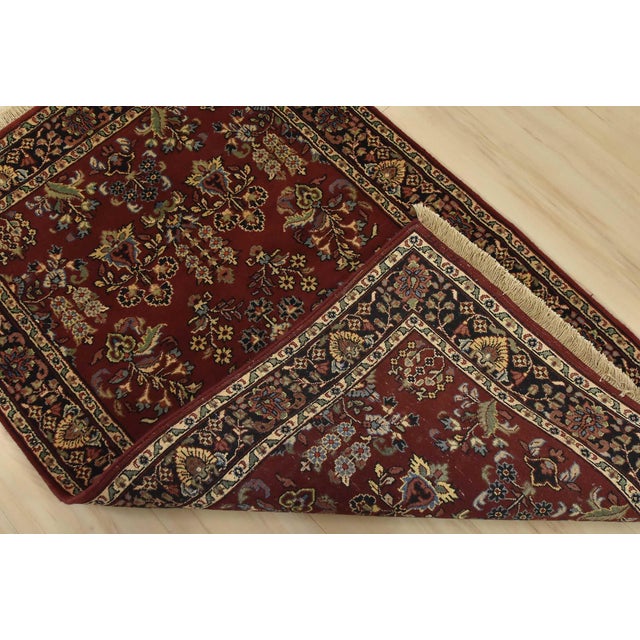 Fine Sarouk Rug 3′ X 5′ Red Wool Traditional Hand-Knotted Oriental Carpet For Sale - Image 11 of 12